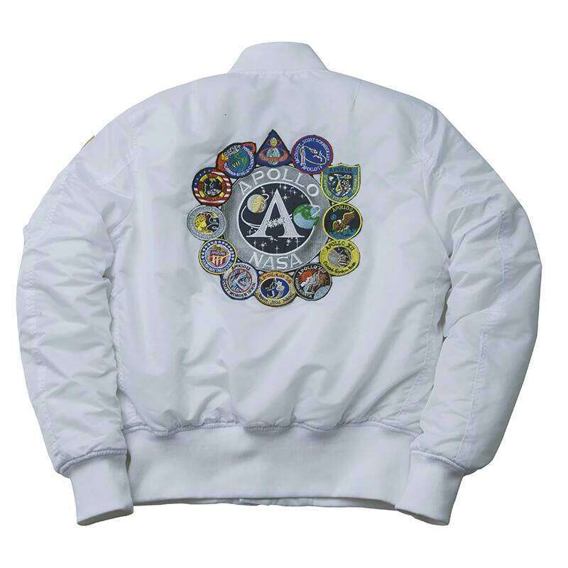 Winter bomber flight jacket vintage MA-1 APOLLO men coat streetwear warm varsity hip hop baseball letterman pilot us air force