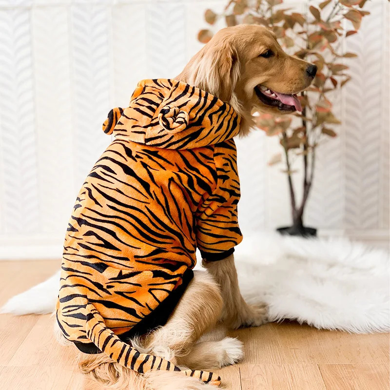 Dog Hoody Jacket Winter Warm Fleece Pajama Clothes for Medium Large Dogs Coat Funny Animal n Costume 250814