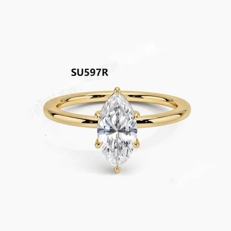 1 cara Emerald Cut Ring 925 Sterling Silver Engagement Solitaire Rings for Girl Gold Plated Anniversary Gifts 241009