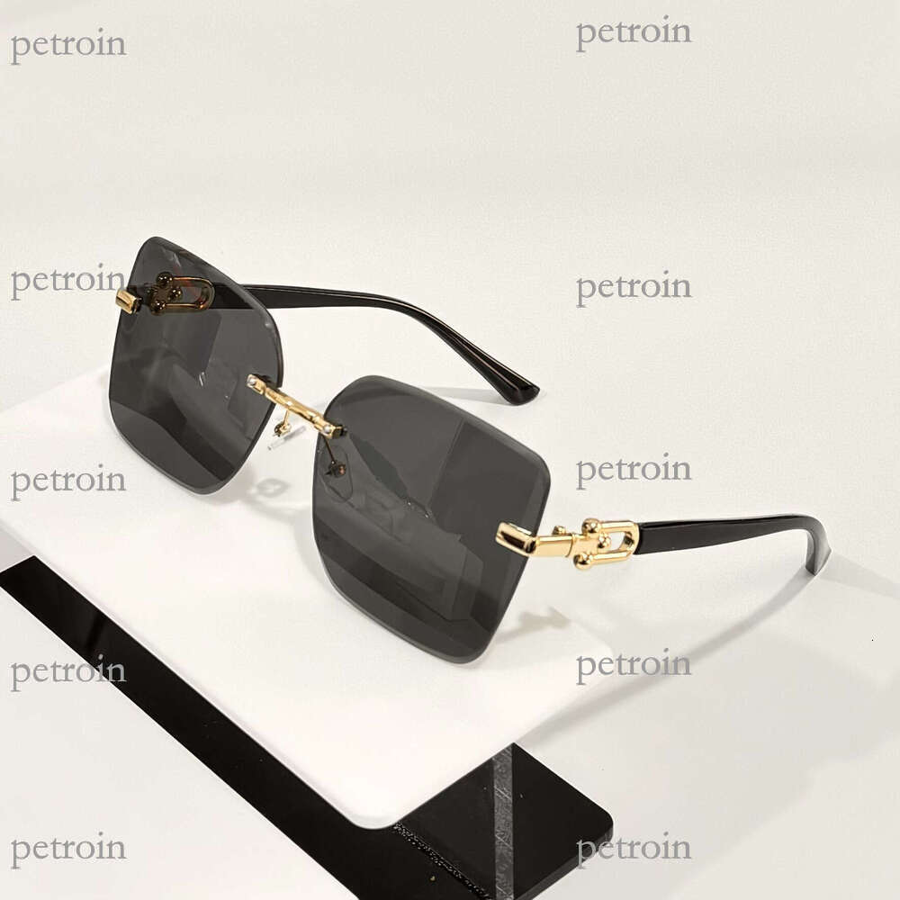 New Style Personality Women's High-end Light Luxury Gradient Color Plain Frameless Glasses Fashion Trendy Sunglasses
