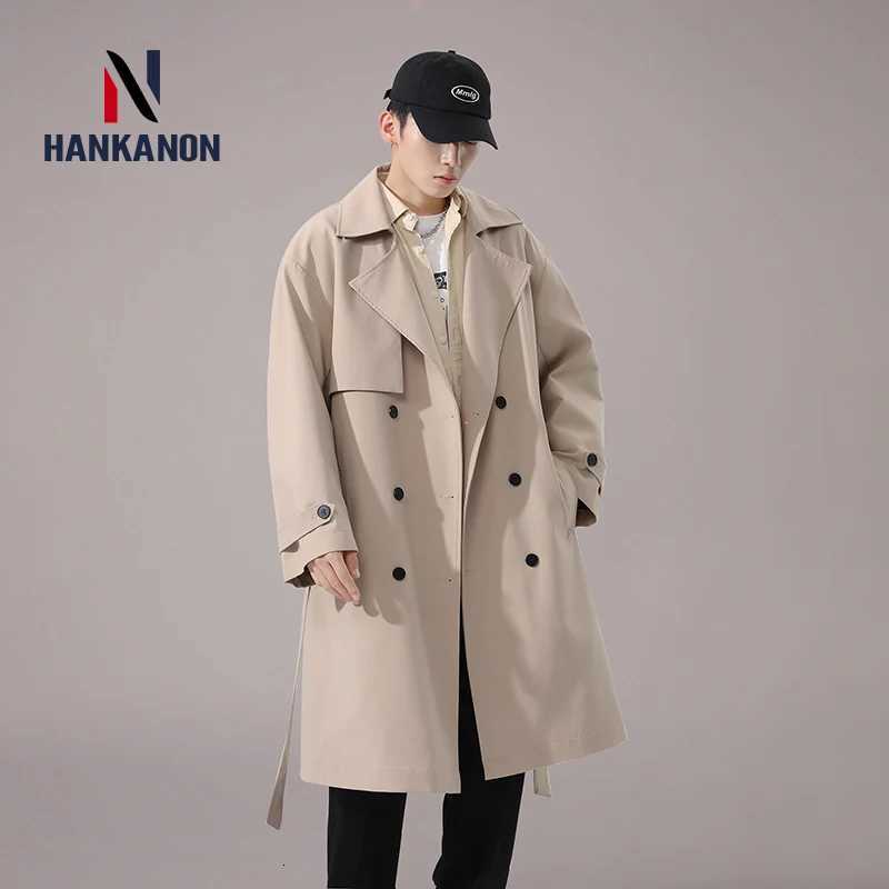Business Casual Double-breasted Mens Long Trench Coat. Solid Color Elongated Jacket Youthful Classic Trench Coat. Oversized W250815