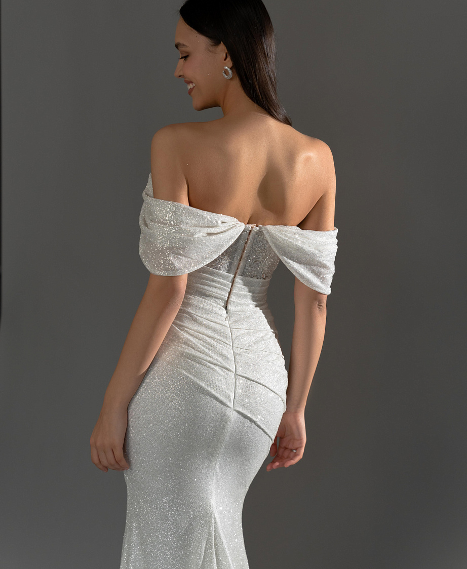 Simple Mermaid Wedding Dress Off Shoulder Sleeveless Bridal Gowns Sequins Lace Backless Sweep Train Dresses Custom Made vestidos de novia