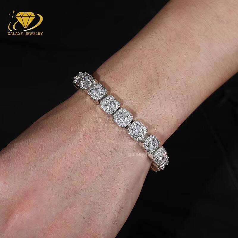 Fine Tennis Bracelet Bangles Iced Out 925 Sterling Silver Jewelry Unisex Moissanite Diamond Necklace Cluster Tennis Chain