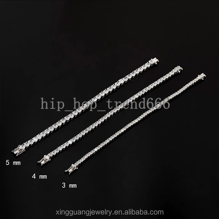 2 mm to 4 mm Diamond Tennis Moissanite Link Chain 925 Silver Gold Plated Fine Jewelry Bracelet VVS Moissanite Tennis Chain