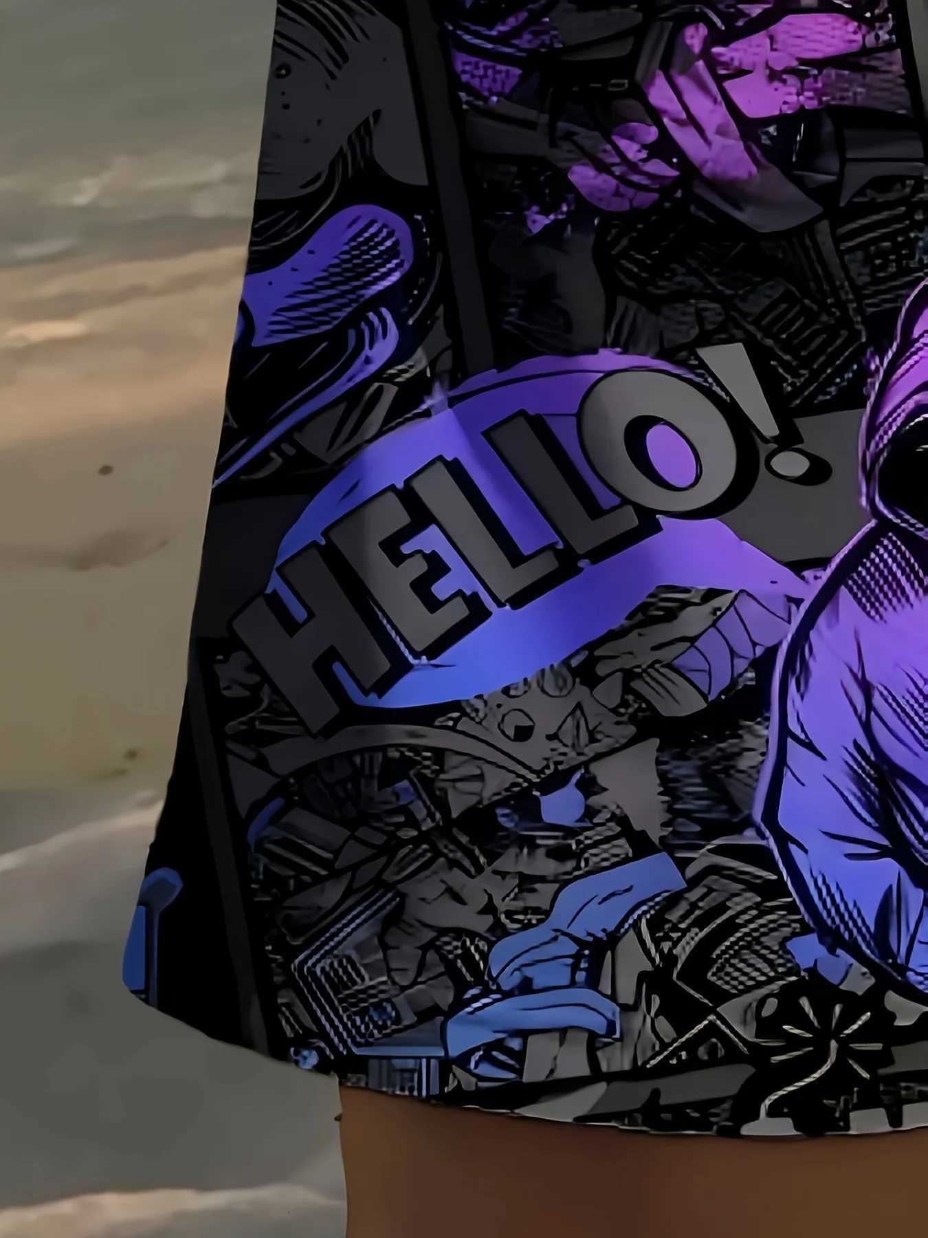 The 3D printed new mens shorts for the summer of 2025 are fashionable casual and quick-drying street trends Y250814