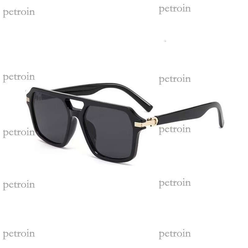 New Men's Double Bridge Square Sunglasses Fashion Trend Optical Frame Anti-Blue Light Plain Glasses Can Be Customized with Prescription