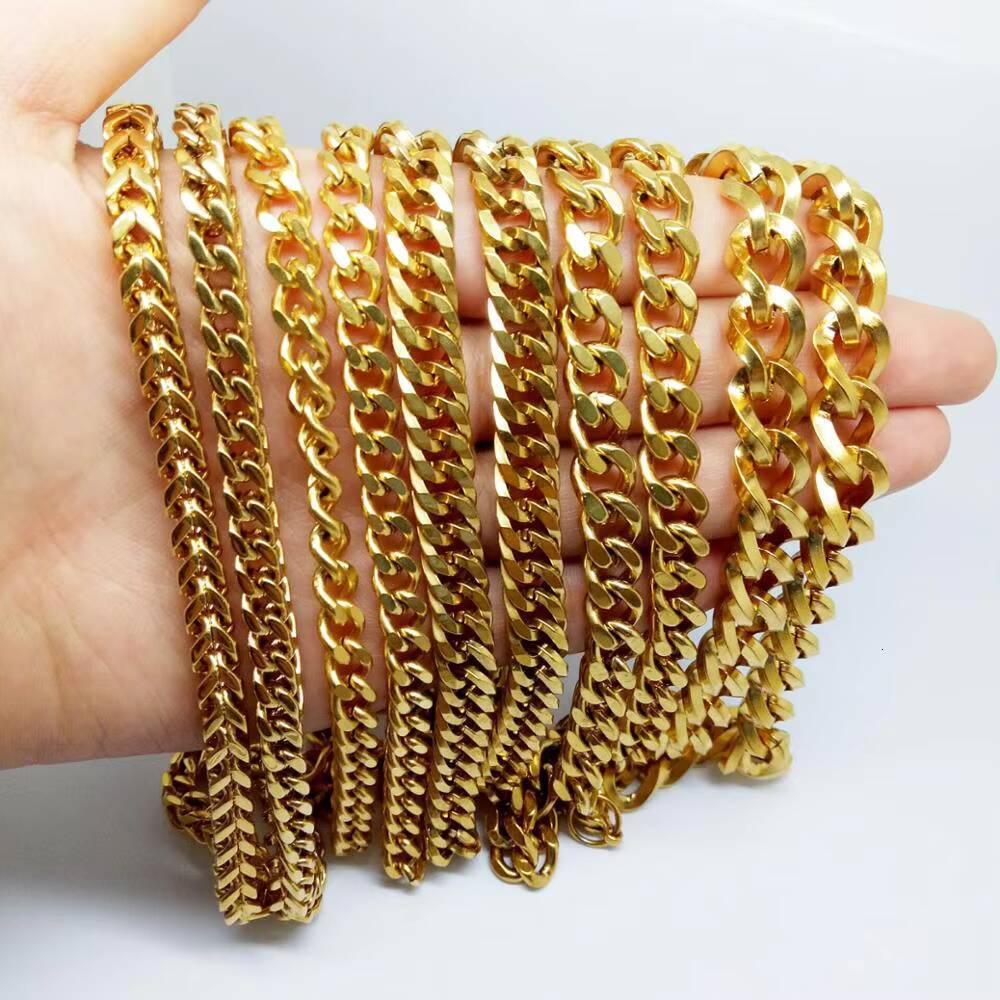 Real 14K Gold Filled 2/3/4/5mm Cuban Chain for Women and Men Jewelry Making Necklaces 925 Silver
