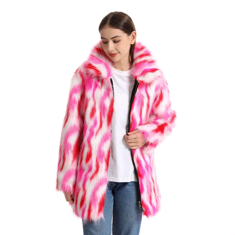 High Quality Fur & Faux Fur Coat 2025 New Winter Warm Women Fur Coat Fashion Temperament Imitation Fox Fur Women Fur Coat