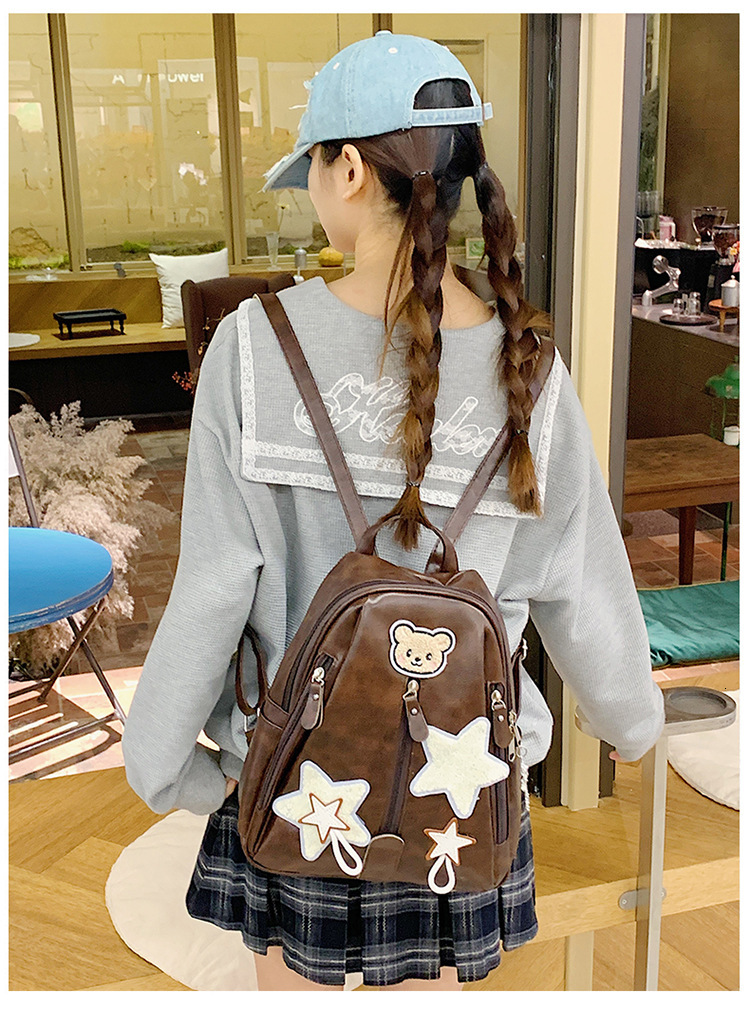 Autumn New Neutral Style Backpack Retro College Style Couple Backpack Autumn New Fashion Embroidered Backpack Large Capacity Backpack Autumn New Desig
