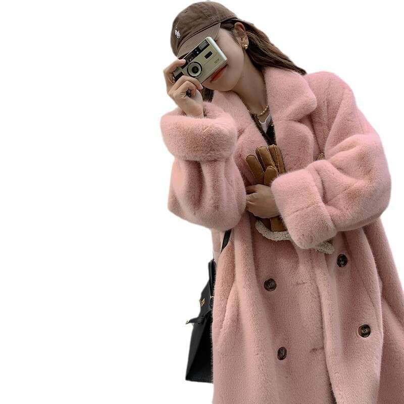 Fur One-piece Winter Thickened Long-suit Collar Imitation Mink Fur Eco-friendly Women's Coat Fashion Warm