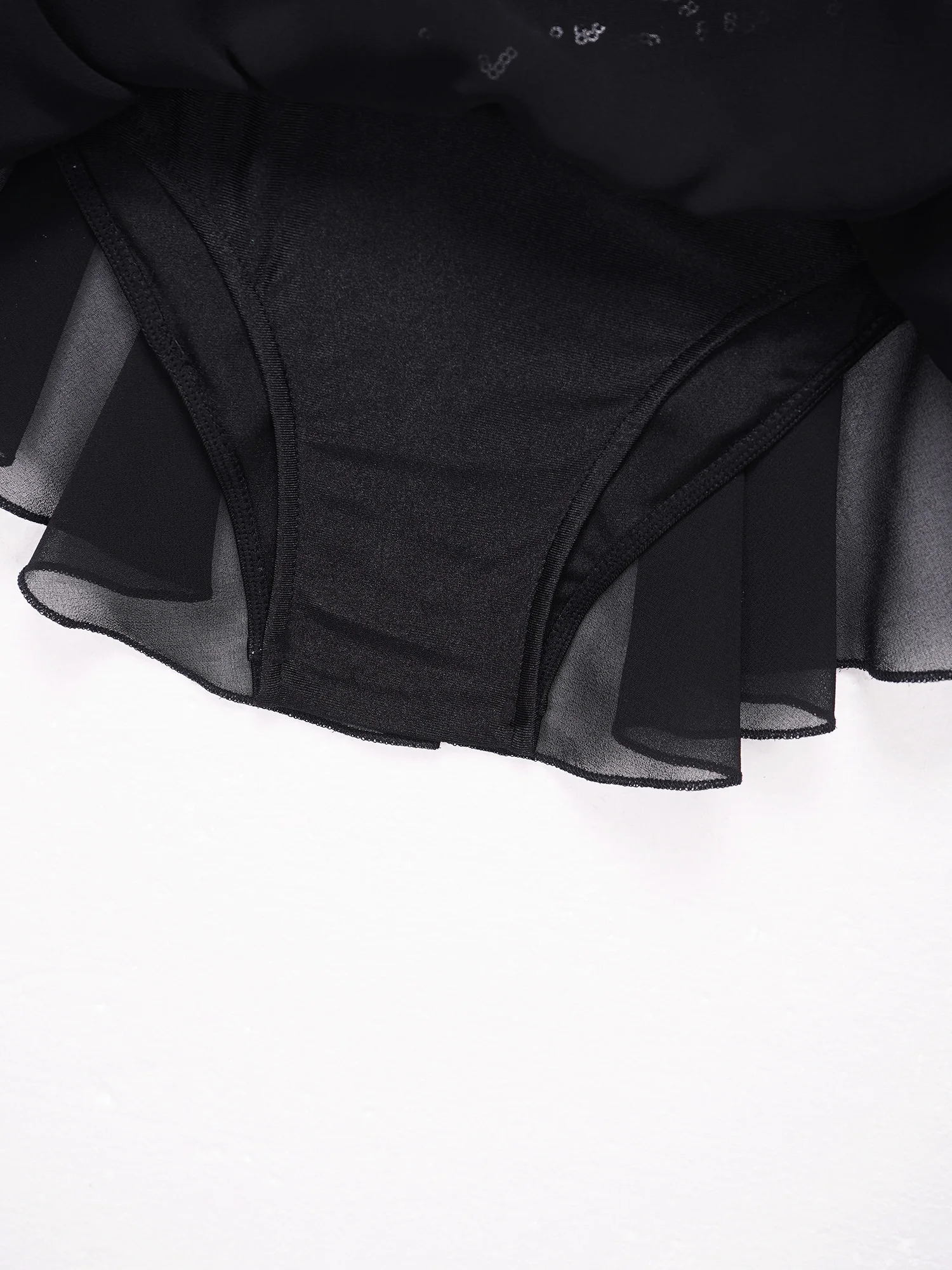 Girls Ballet Figure Ice Skating Dance Dress Gymnastics Acrobatics Performance Dancewear Shiny Sequins Sheer Mesh Leotard Dresses 250812