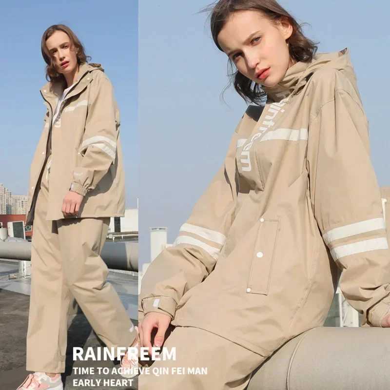 Adult Raincoat Rainpants Waterproof Reflective Rain Coat Set Suit Outdoor Cycling Motorcycle Hiking Rainproof Equipment Y250814