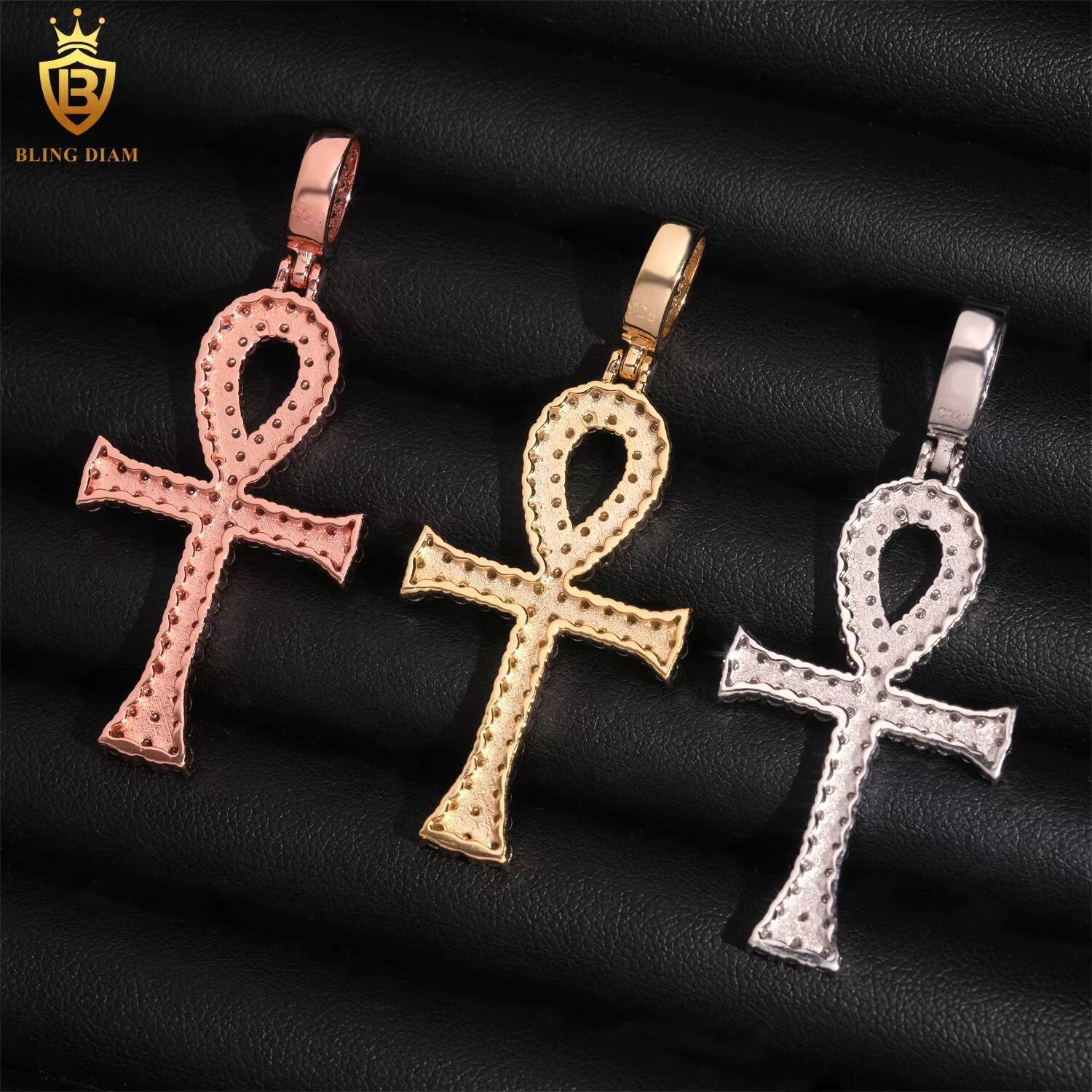 High Quality Fashion Jewelry 925 Sterling Silver Diamond VVS Moissanite Cross Pendant