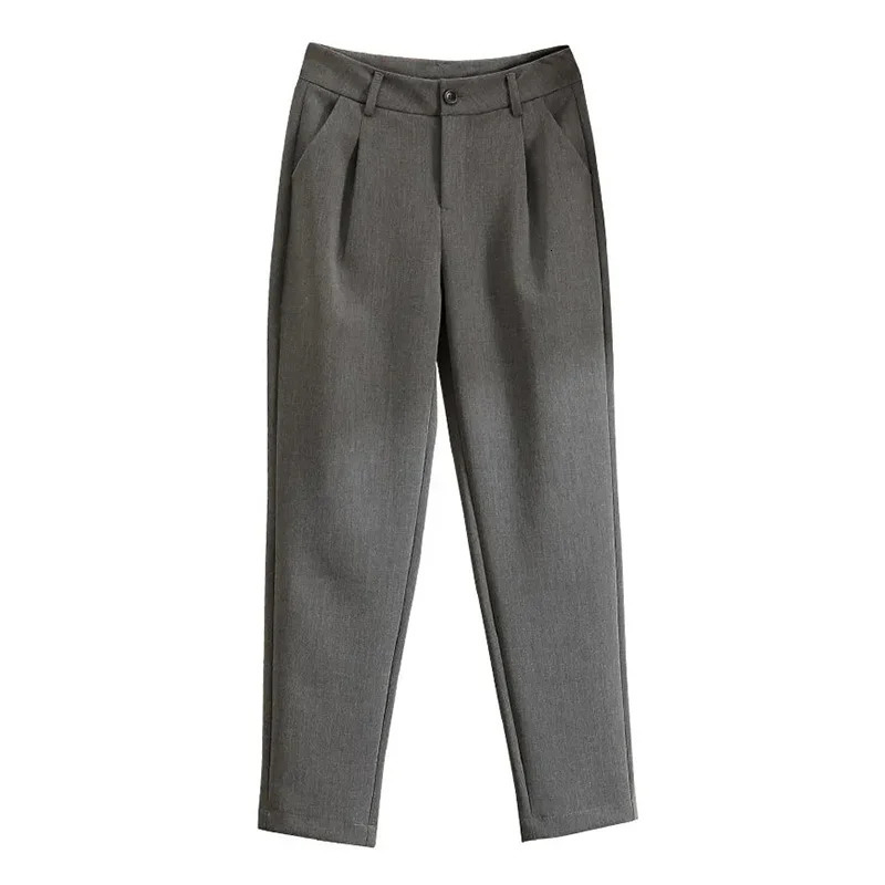 Straight Black Solid Casual High Waist Formal Office Lady Womens Suit Pants Korean Fashion AnkleLength For Women 2024 250808