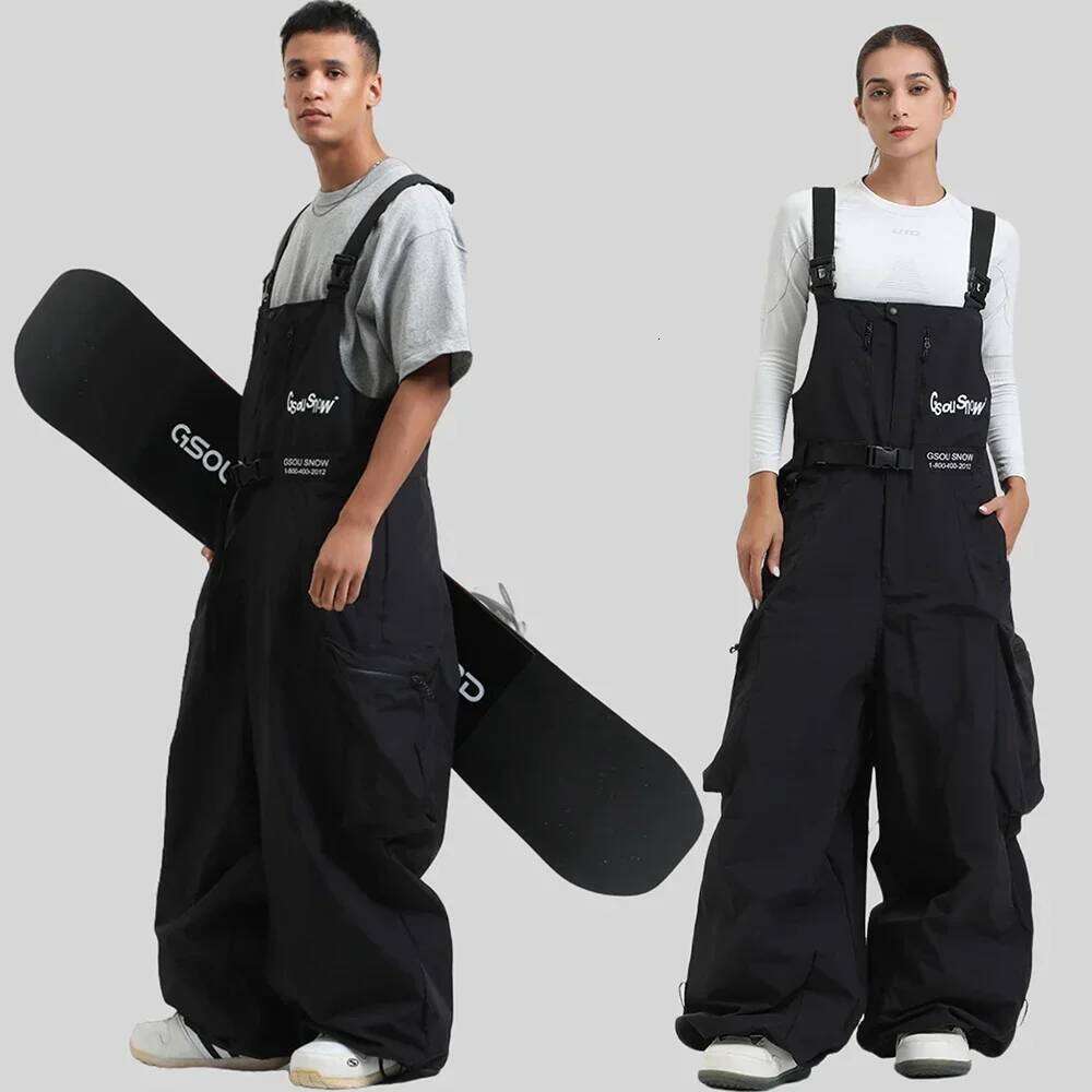 2025 New Loose Skiing Pants Outdoor Windproof Waterproof Woman Ski Overalls Men Winter Snowboard Sports Clothes Couple Snow Pant
