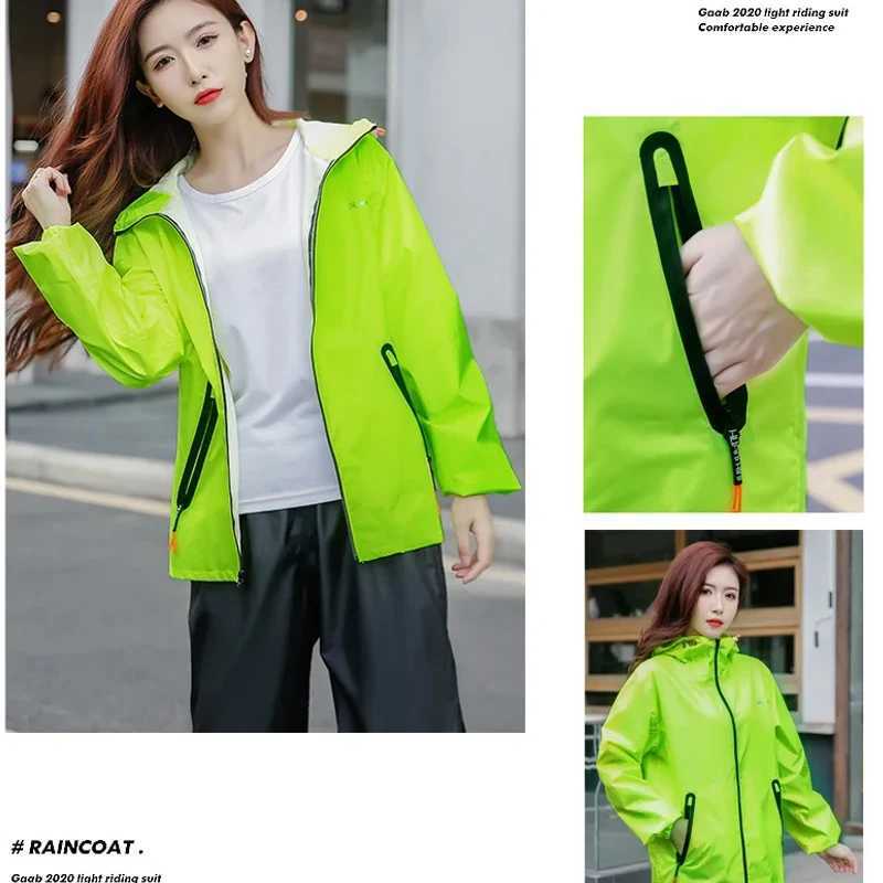 Summer Thin Split Raincoat Motorcycle Women Man Waterproof Rain Coat Pant Suit Cycling Travel Hiking Poncho Hooded Raincoats Y250814
