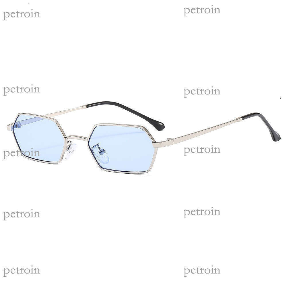 New Metal Small Frame Polygon for Women, Ins High-End Street Style Sunshade Sunglasses