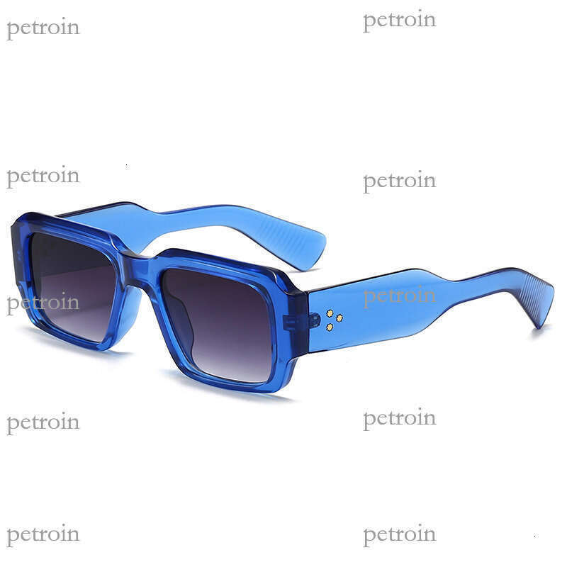 New Fashion Square Frame Rivet Sunglasses Personality Trendy Women's Sun Protection Shades