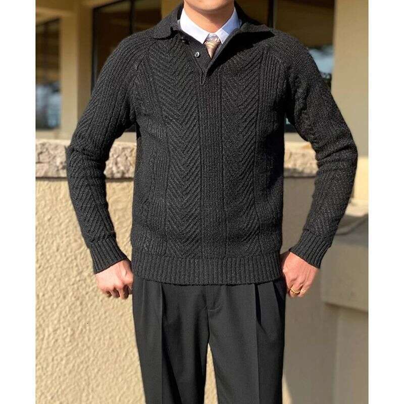 Clothing Shirt Lapel Sweater Men's Light Business Style Warm Large Size