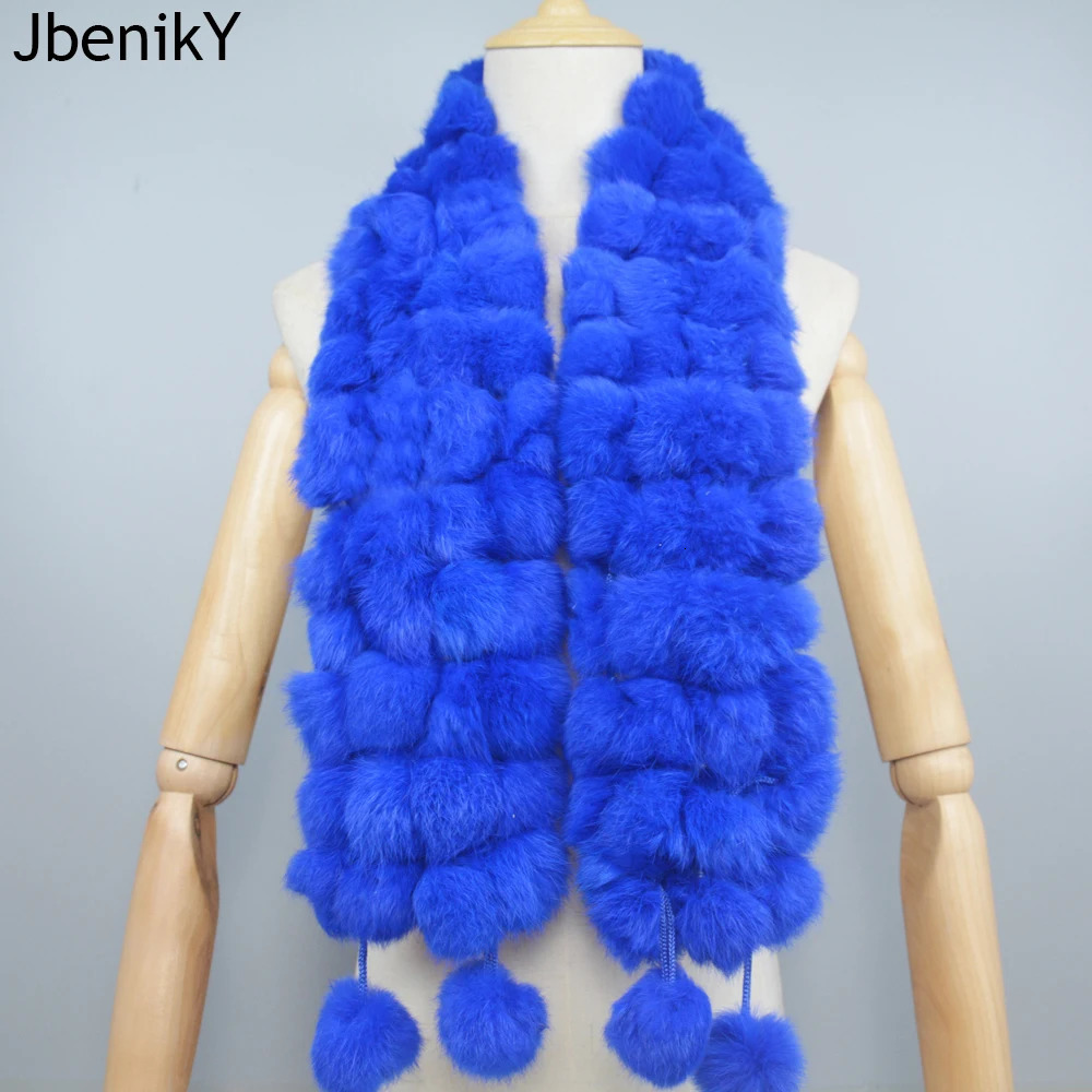 Women Natural Rabbit Fur Scarf Winter Warm Rabbit Fur Neckerchief Lady Rabbit Fur Ring Scarves Wholesale Retail 250808