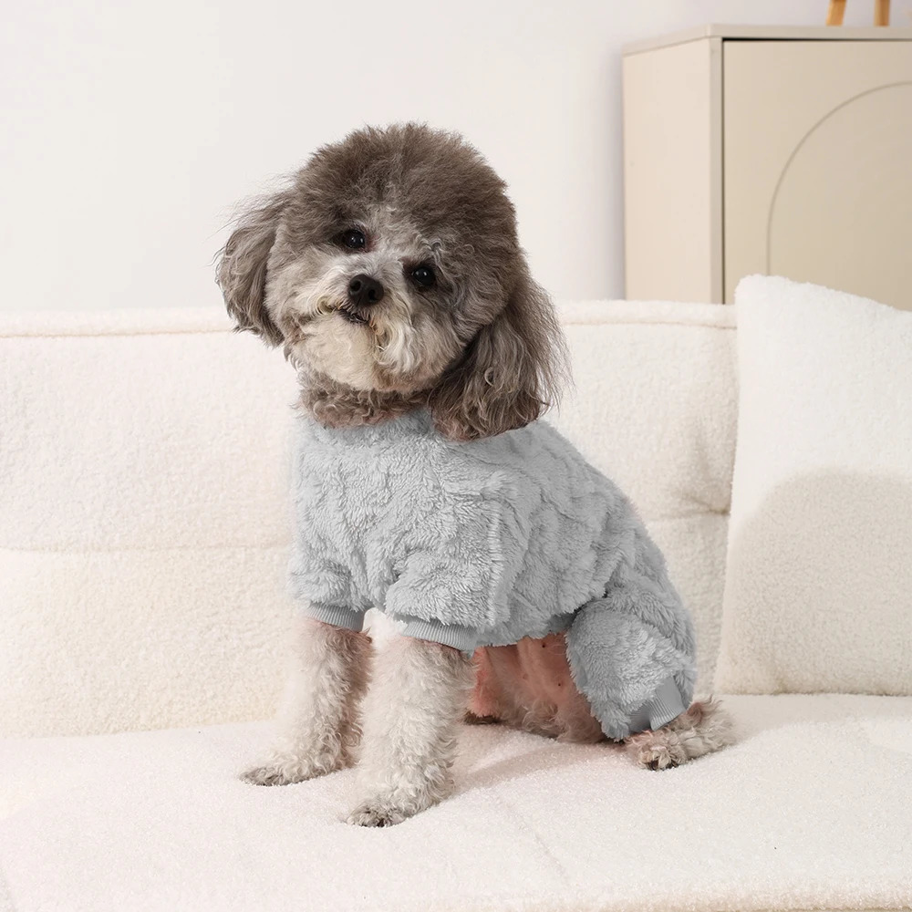 Winter Fleece Warm Dog Cloth Soft Cozy Puppy Jumpsuit Plush Dring Overall For Small Medium Pet Vest Coat for Cat 250814