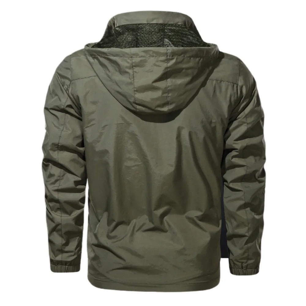 Windbreaker Men Tactical Jacket Waterproof Outdoor Hooded Coat Sports Military Field Climbing Thin Outwear Streetwear 250814