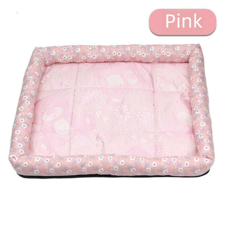 Pet Cooling Mat Dog Cat Sleeping Pad Cool Ice Silk Moisture-proof Mattress Cushion Summer Small Animal Cold Bed 5 sizes