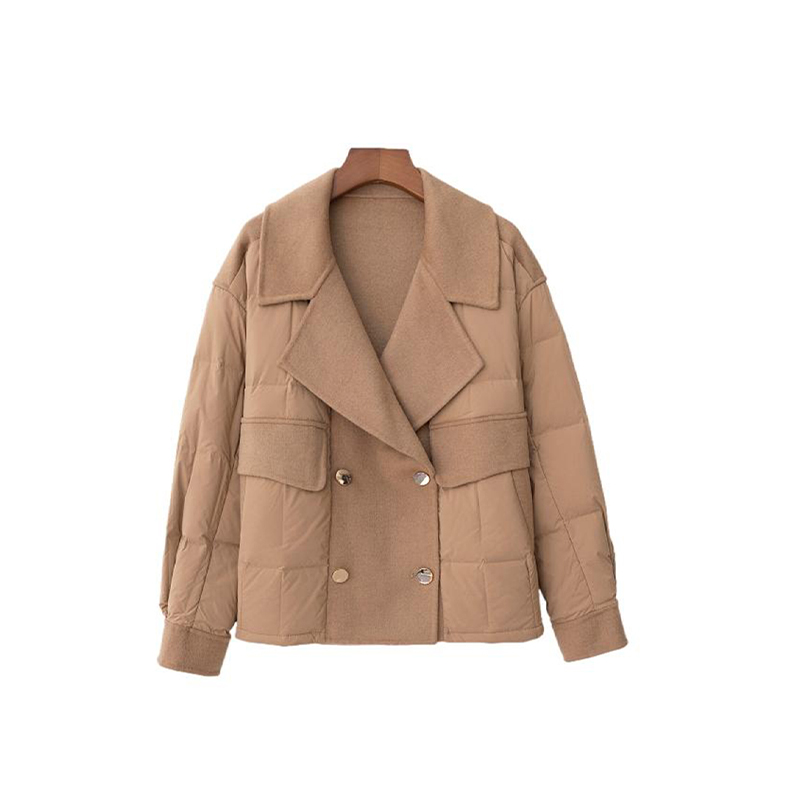 Women's Fleece Outerwear for Autumn/Winter - Short Down-Filled Jacket