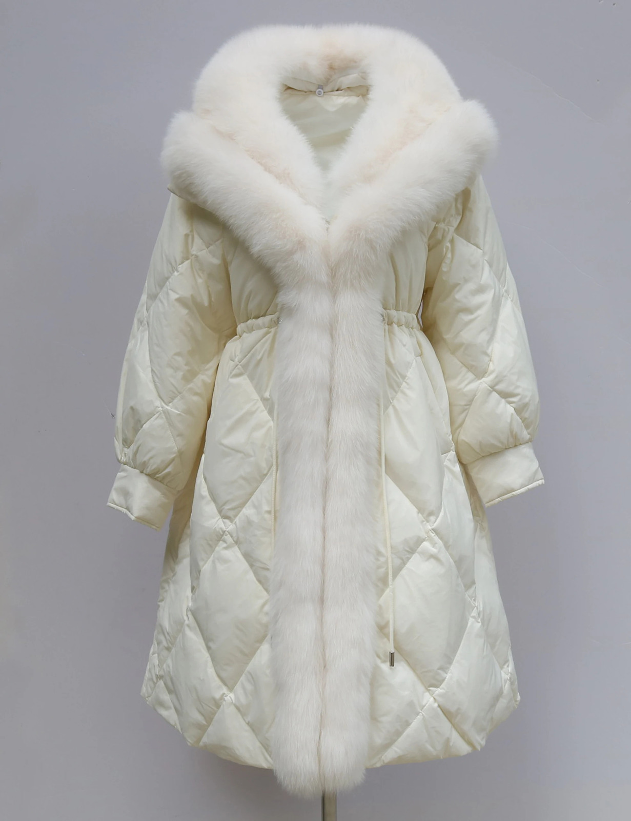 Winter Coat Women Goose Down Jacket Long Thick Warm Oversized Fox Fur Collar Fashion Outerwear Streetwear 250811