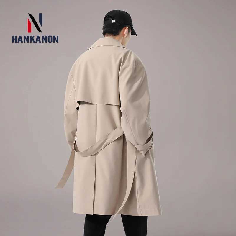 Business Casual Double-breasted Mens Long Trench Coat. Solid Color Elongated Jacket Youthful Classic Trench Coat. Oversized W250815