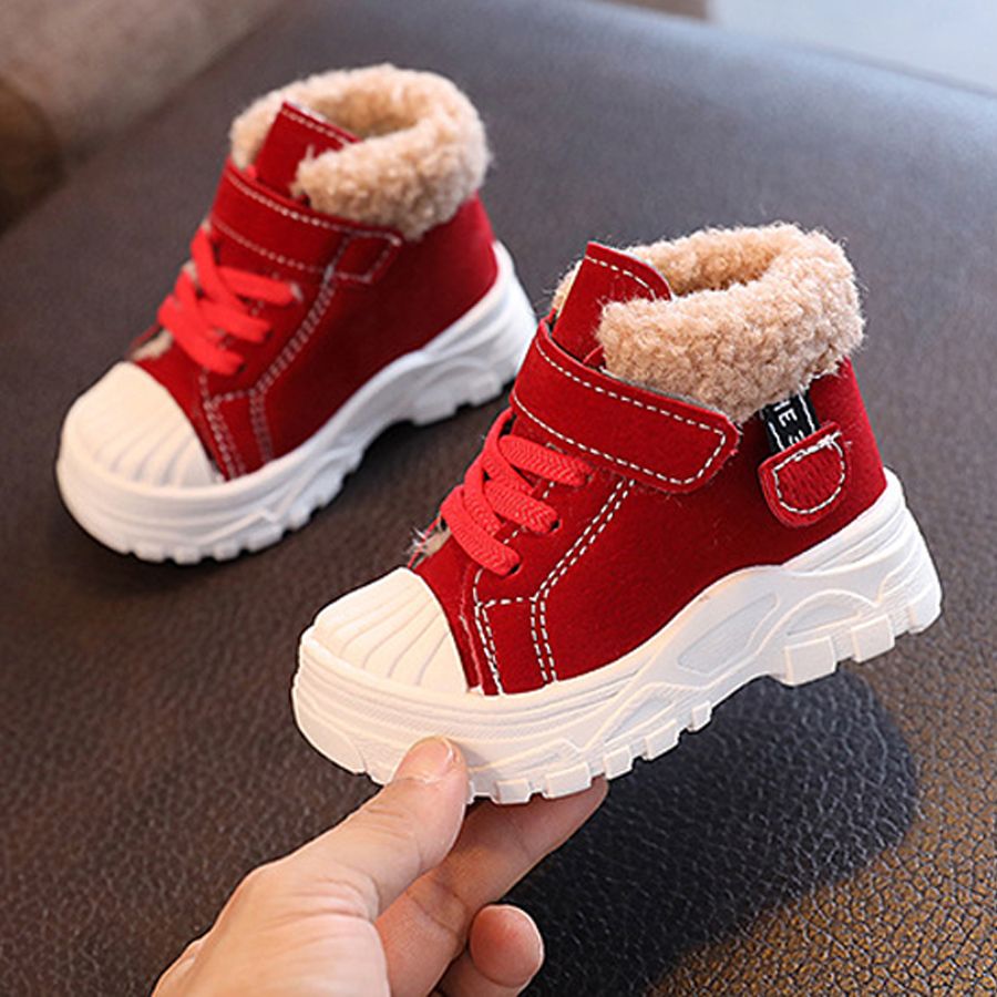 Children Warm Boots Winter New Boys Plus Thicken Velvet Cotton Shoes Kidsnest Girls Waterproof Short Boots Baby Infant Cotton Boots Size US 5C-12.5C