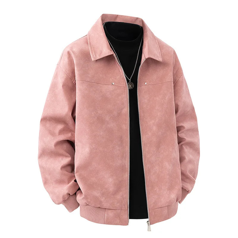 American Retro Pilot Jacket Mens and Womens Suede Collar Leather Jacket Spring and Autumn Couple Casual Versatile Jacket 250808