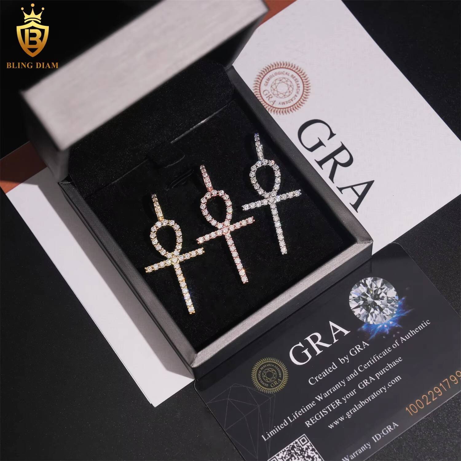 Fine Jewelry 925 Sterling Silver Luxury Diamond VVS Moissanite Custom Cross Pendant