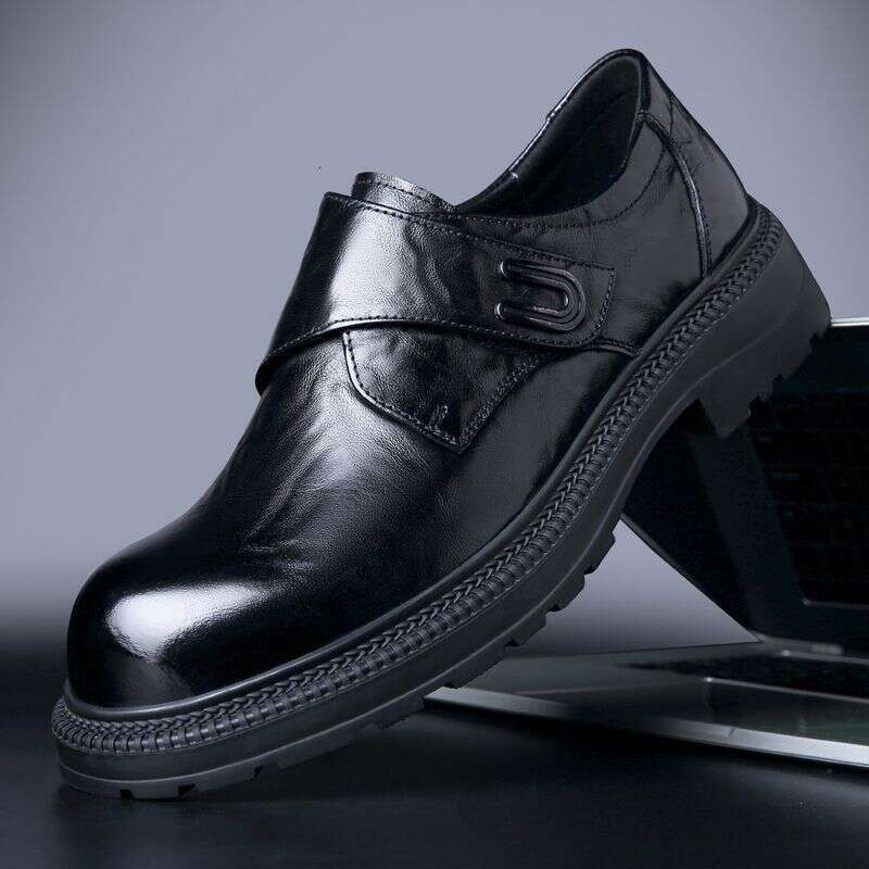 2025 New Men's High-end Shoes With One Foot Kick, Le Fu Shoe Toe Layer, Cowhide Casual Business Leather Shoes, Wedding