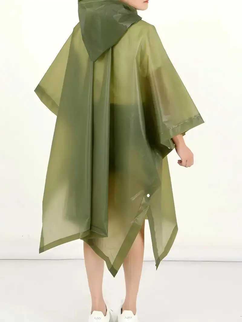 EVA Raincoat Unisex Multifunctional Poncho Transparent Rainwear Casual Style Hooded For Hiking Camping Outdoors Y250814