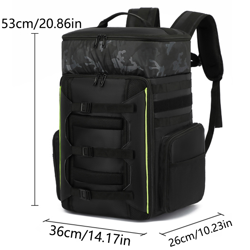 Large-capacity outdoor backpack for carrying drones. Camouflage sports backpack.