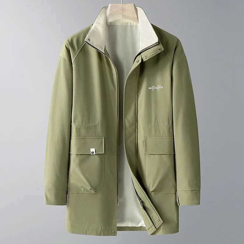 New arrival fashion super large medium to long windbreaker mens spring autumn casual coat plus sizes L-4XL 5XL 6XL 7XL 8XL 9XL W250815