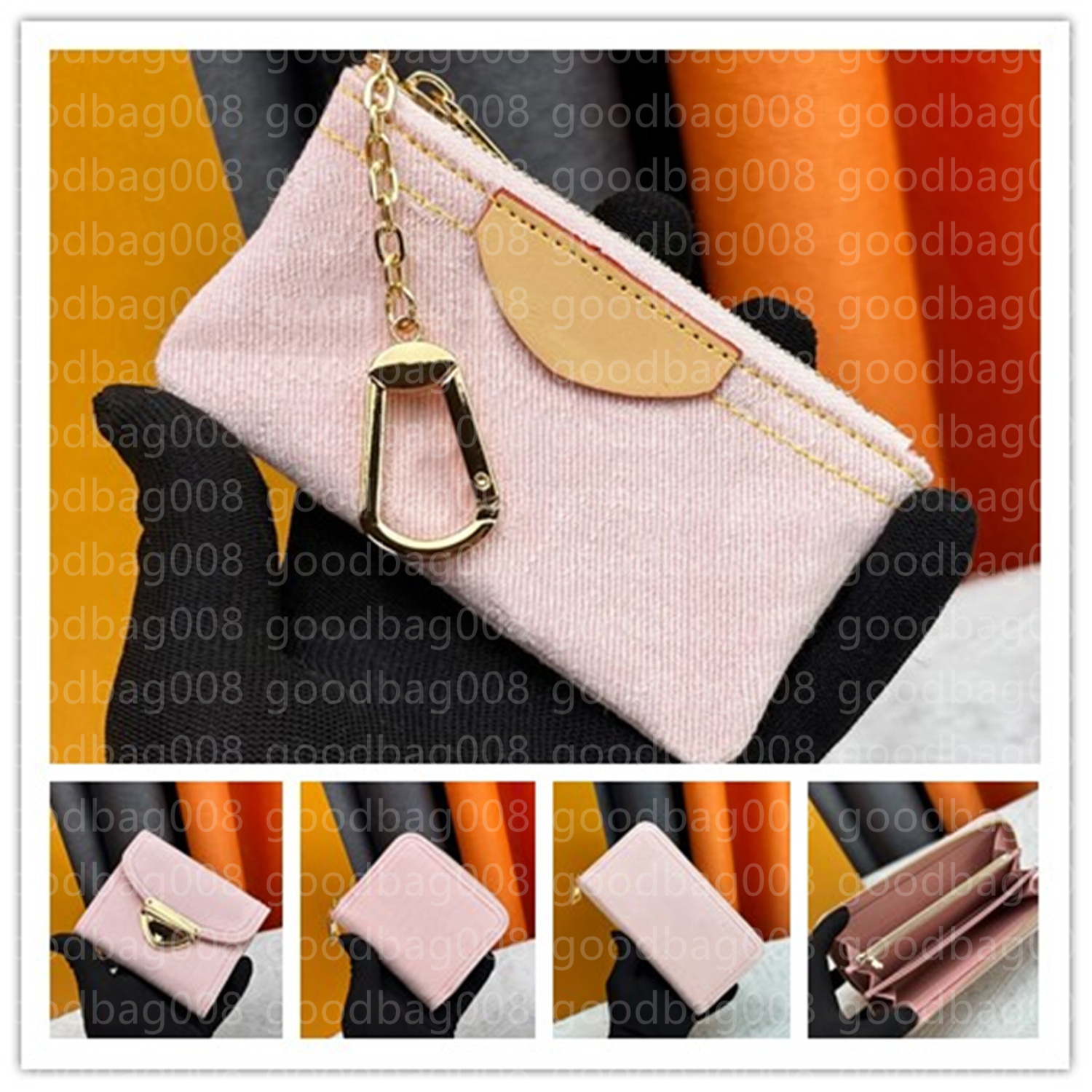 Pink Denim Designer Wallet Blue Denim Bag Key Coin Purse Zipper Wallet Long Short Wallets Flower Letter Luxury Bag Travel Wallet Card Holder Purse