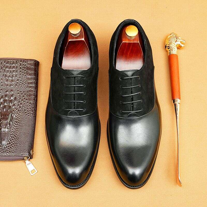 Men's Leather match leather business Dress Retro men's shoes