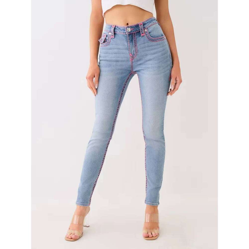 Sexy Retro Buddha Embroidered Low Rise Womens Skinny Jeans Fashionable Flare Jean Casual Washed Pants Sweatwear Denim Pant