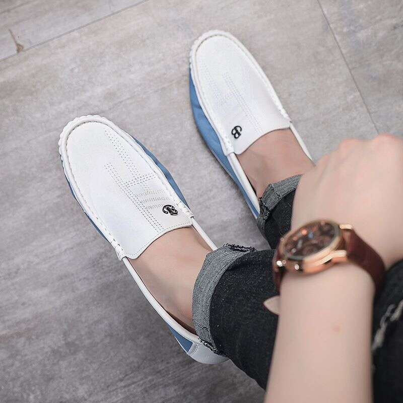 Summer New Trend Casual White Bean Versatile Set Foot Leather Soft Sole Lefu Men's Shoes