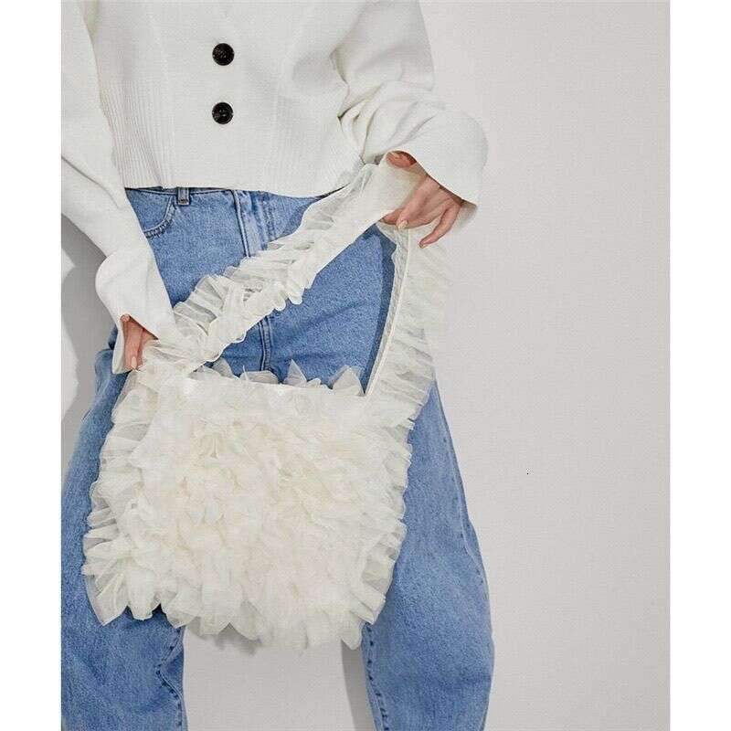 Summer Unique Personalized Chiffon Pleated Design Sense Support Large Capacity Ladies Bag