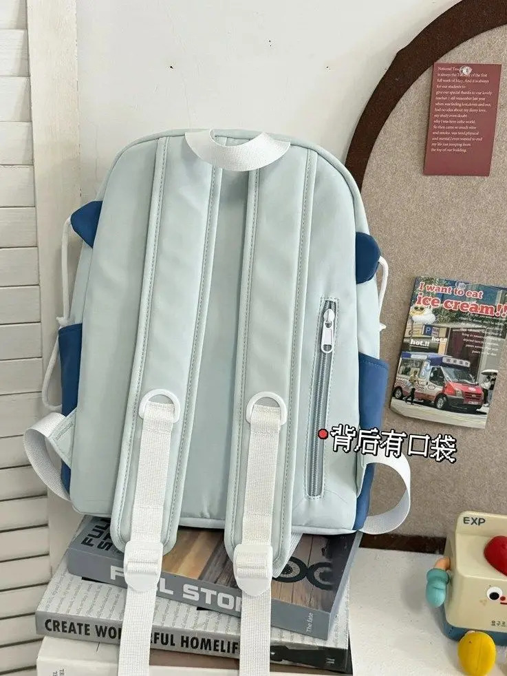 Women Pink Heart School Bag High-capacity Summer Y2k Backpacks for Students Korean Fashion Travel Bags Patchwork Schoolbag 250809