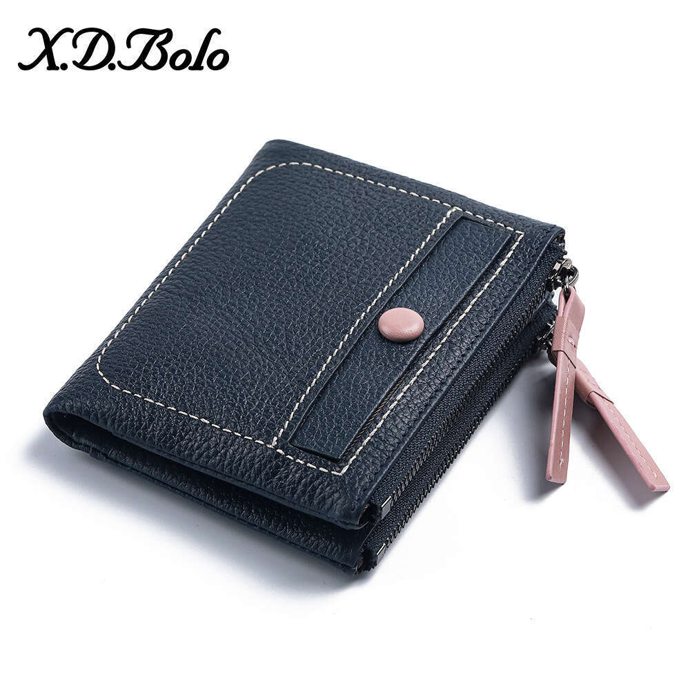 2020 New Women's Short Korean Style Double Zipper Coin Purse Multi-Card Slot Ladies' Wallet designer wallet B5 B5