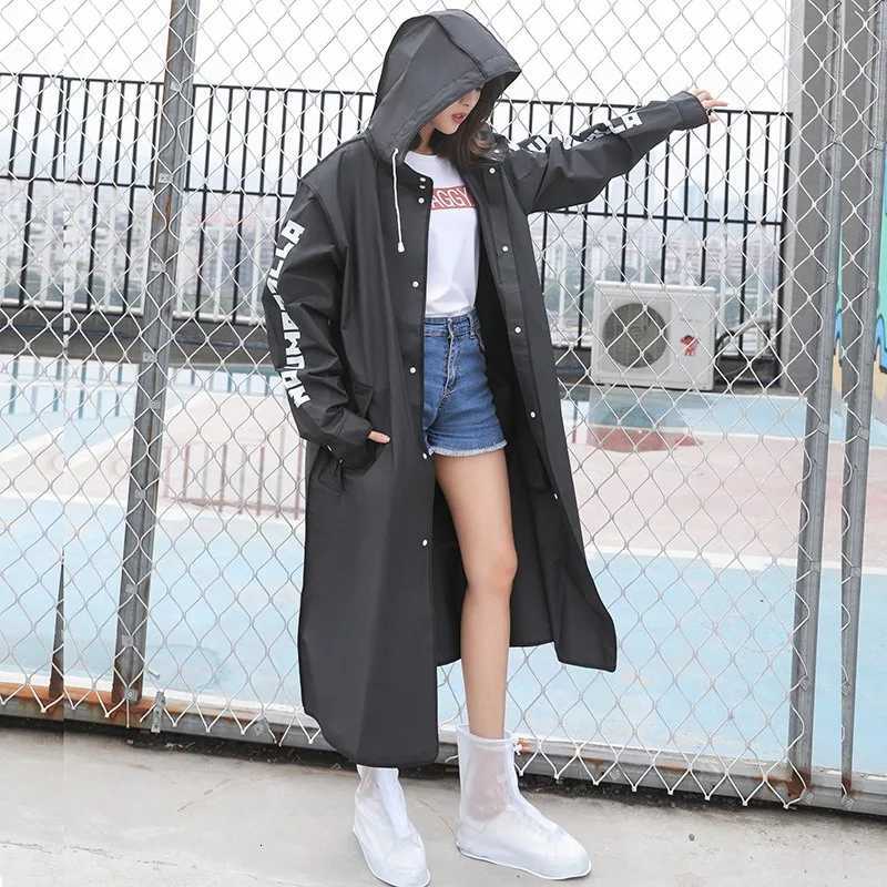 Fashion Classic Trendy Raincoat Internet Celebrity Outdoor Adult Hiking To Work School Raincoat Long Rain Coat Y250814
