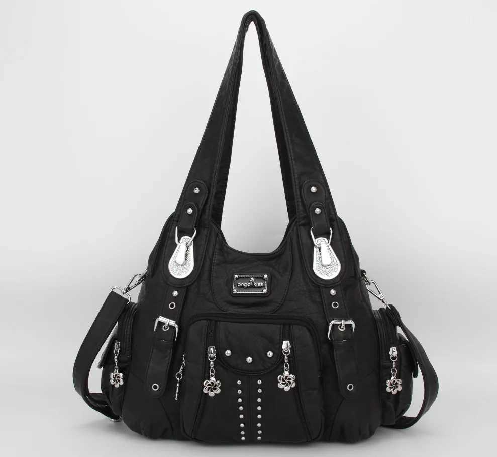 Angelkiss Bag Women Fashion Handbags Women Shoulder Bags PU Leather Handbag Female Satchel Big Shoulder Purse Bag Womens Bag Z250815