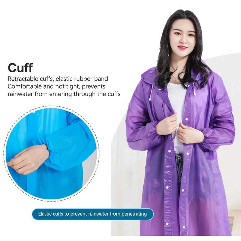 Eva Non Disposable Raincoat Long Full Body Transparent Thickened Strap Mouth Adult Tourism Raincoat Y250814