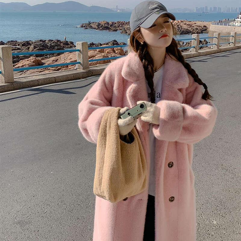 Fur One-piece Winter Thickened Long-suit Collar Imitation Mink Fur Eco-friendly Women's Coat Fashion Warm