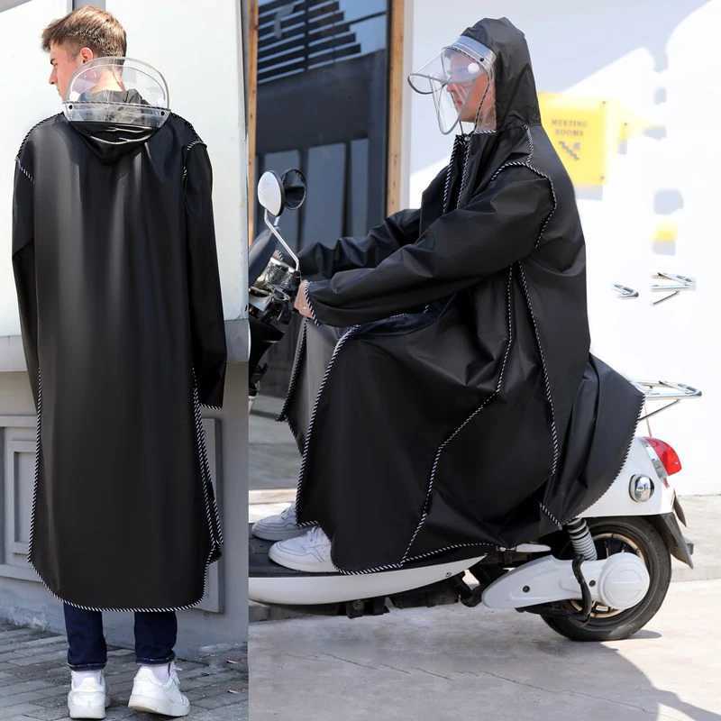 2020 Double brim Raincoat Women/Men Zipper Hooded Poncho Motorcycle Rainwear Long Style Hiking Poncho Environmental Rain Y250814