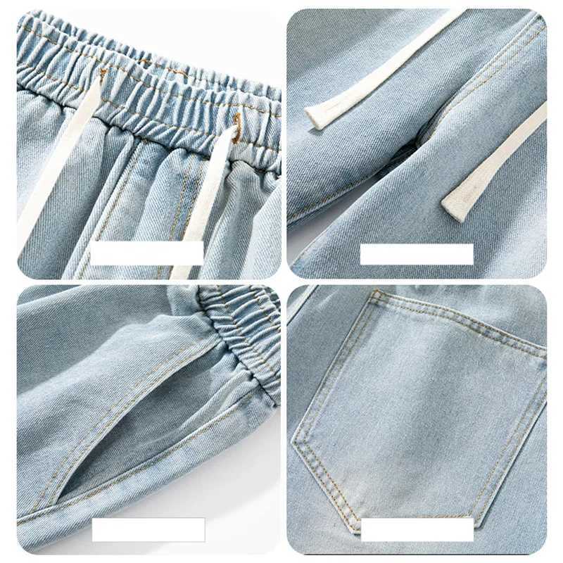 Summer Men Popular Daily Simple Shorts Male Classic Knee Lenght Denim Short Pants Comfortable Elastic Waist Casual Short Jeans Y250814